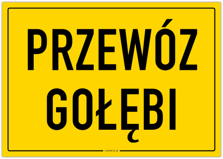 Przewóz gołębi – tabliczka