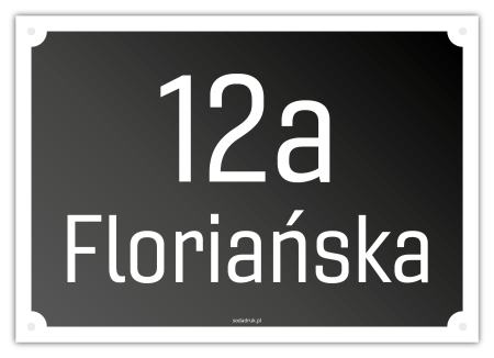 Numer domu – tabliczka czarna