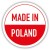 MADE IN POLAND, naklejki fi20mm, arkusz A4 108szt