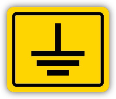 Uziemienie - naklejka