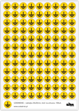 Uziemienie - naklejka okrągła fi20mm