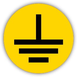 Uziemienie - naklejka okrągła fi20mm