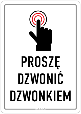 Proszę dzwonić dzwonkiem – naklejka