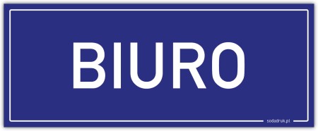 BIURO tabliczka pcw granatowa