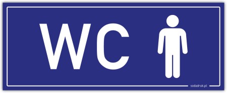 WC MĘSKI tabliczka pcw granatowa