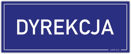 DYREKCJA tabliczka pcw granatowa