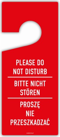 Zawieszka na drzwi - sprzątanie pokoju/nie przeszkadzać