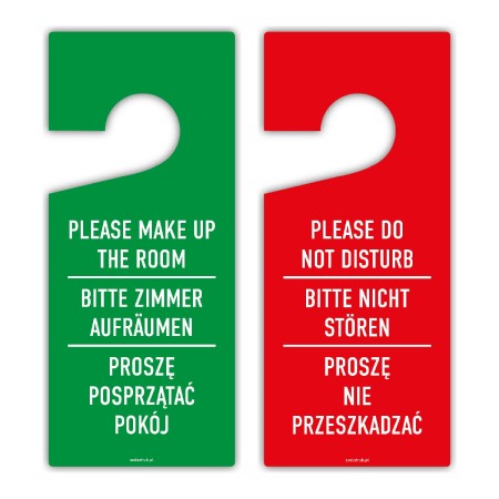 Zawieszka na drzwi - sprzątanie pokoju/nie przeszkadzać