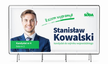 Baner wyborczy dla kandydata.