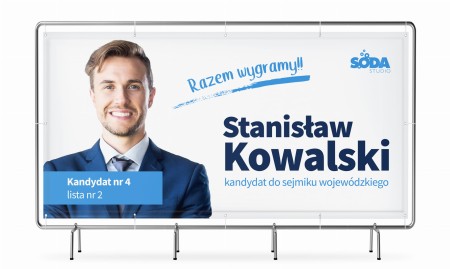 Baner wyborczy dla kandydata.