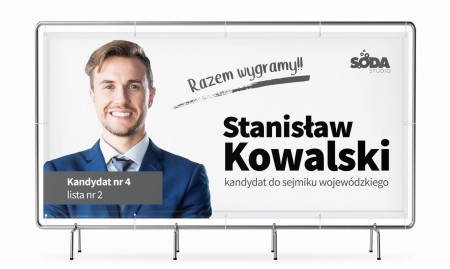 Baner wyborczy dla kandydata.
