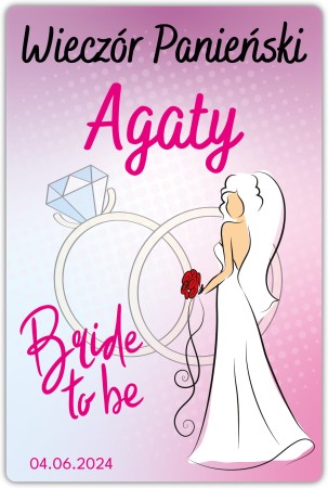 Wieczór panieński – naklejka personalizowana na butelkę v2