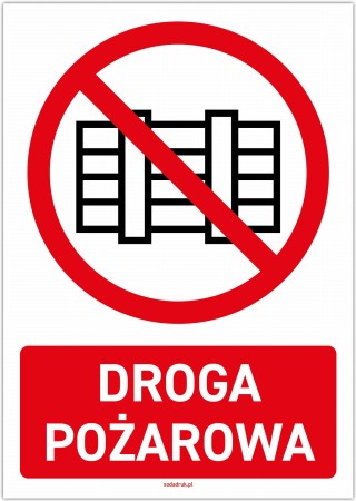 Droga pożarowa – tabliczka