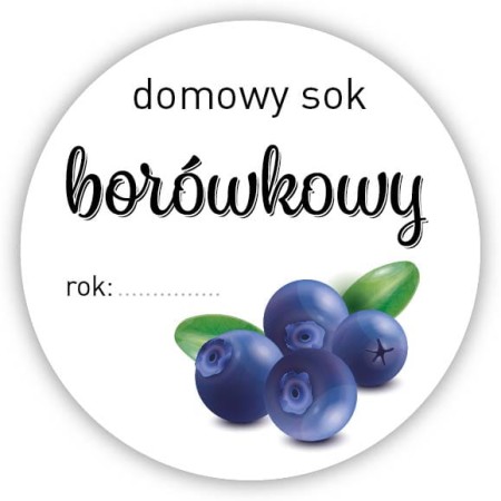 Sok borówkowy - naklejki fi 45mm, 10 szt.