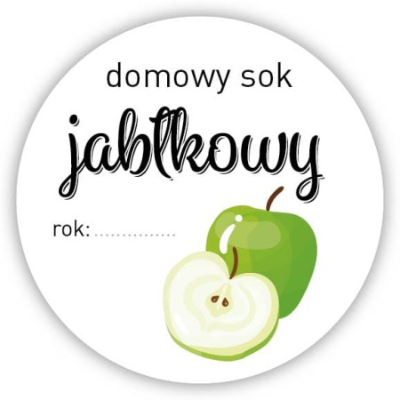 Sok jabłkowy - naklejki fi 45mm, 10 szt.