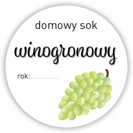 Sok winogronowy - naklejki fi 45mm, 10 szt.