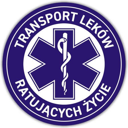 Transport leków ratujących życie - naklejka