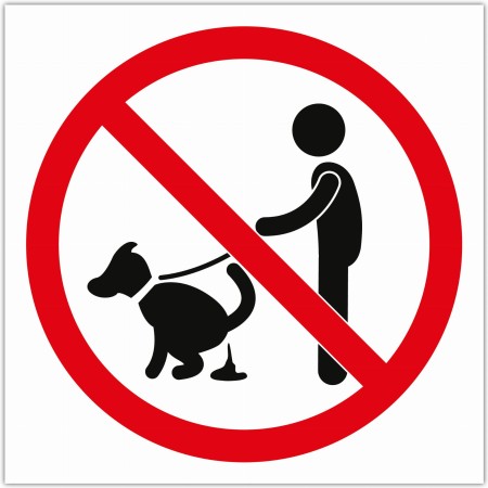Zakaz WYPROWADZANIA PSÓW - tabliczka v1