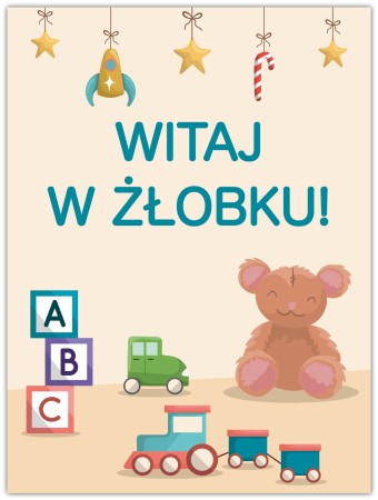 Baner/tło fotograficzne - Witaj w żłobku! - 200x150cm