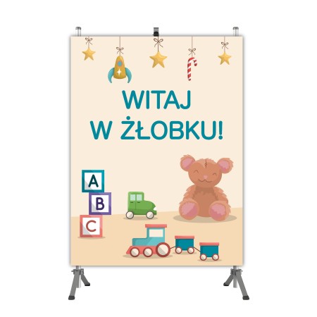 Baner/tło fotograficzne - Witaj w żłobku! - 200x150cm