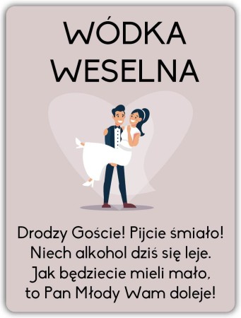 WÓDKA WESELNA v1 – etykiety na wódkę