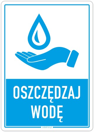 Oszczędzaj wodę – naklejka