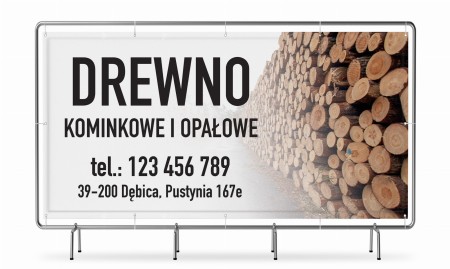 Drewno kominkowe i opałowe – baner personalizowany