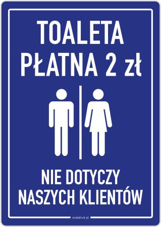 Toaleta płatna – naklejka personalizowana