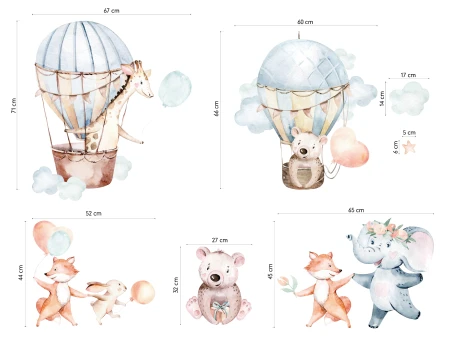 Naklejki na ścianę Balony wymiary