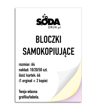 Bloczki samokopiujące, rozmiar: A4 (297 x 210mm), 66 kartek