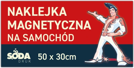 Naklejka magnetyczna na samochód z Twoją grafiką 50x30cm