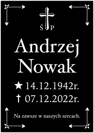 Tabliczka na grób – personalizowana v2
