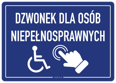 Dzwonek dla osób niepełnosprawnych – naklejka