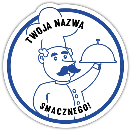 Naklejki cateringowe z Twoją Nazwą 50x50mm v3
