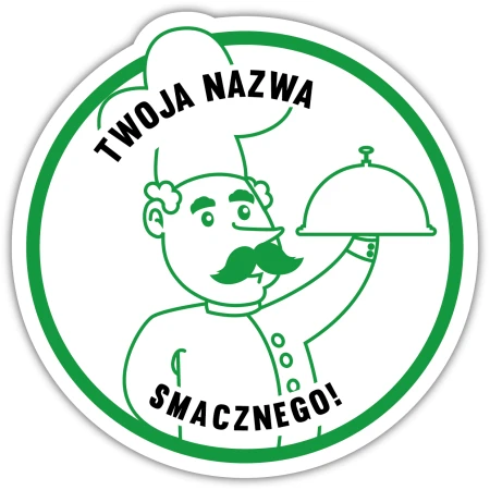Naklejki cateringowe z Twoją Nazwą 50x50mm v4