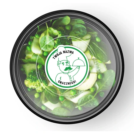 Naklejki cateringowe z Twoją Nazwą 50x50mm v4 pudełko