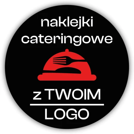 Naklejki cateringowe z Twoim LOGO 50x50mm