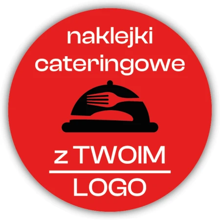 Naklejki cateringowe z Twoim LOGO 50x50mm