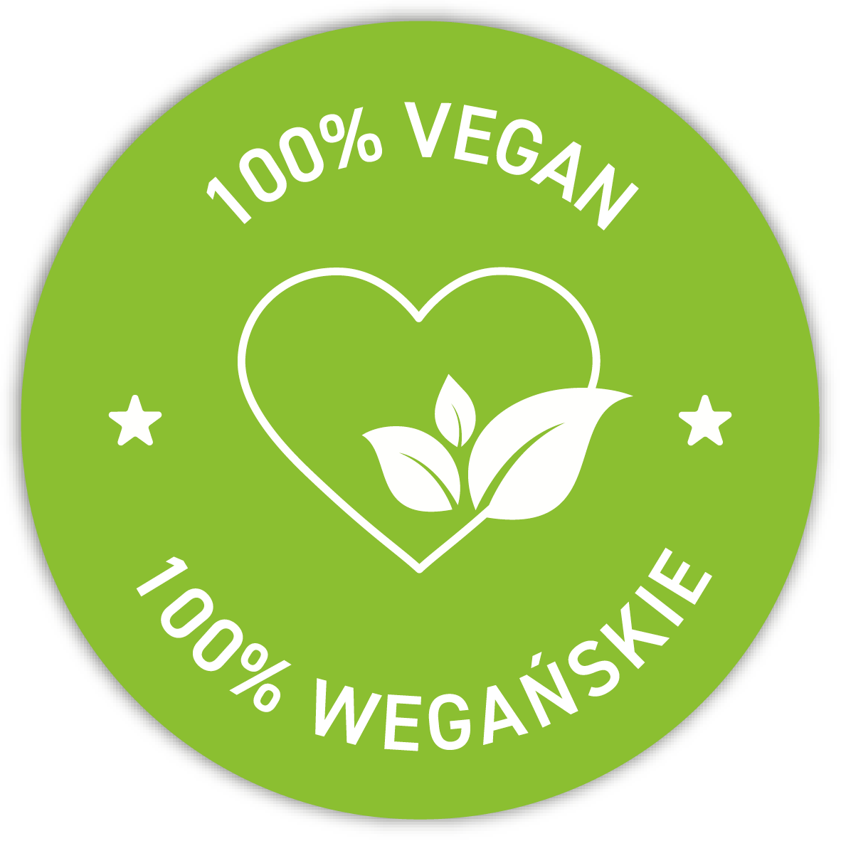 Naklejki 100% VEGAN / 100% WEGETARIAŃSKIE 50x50mm