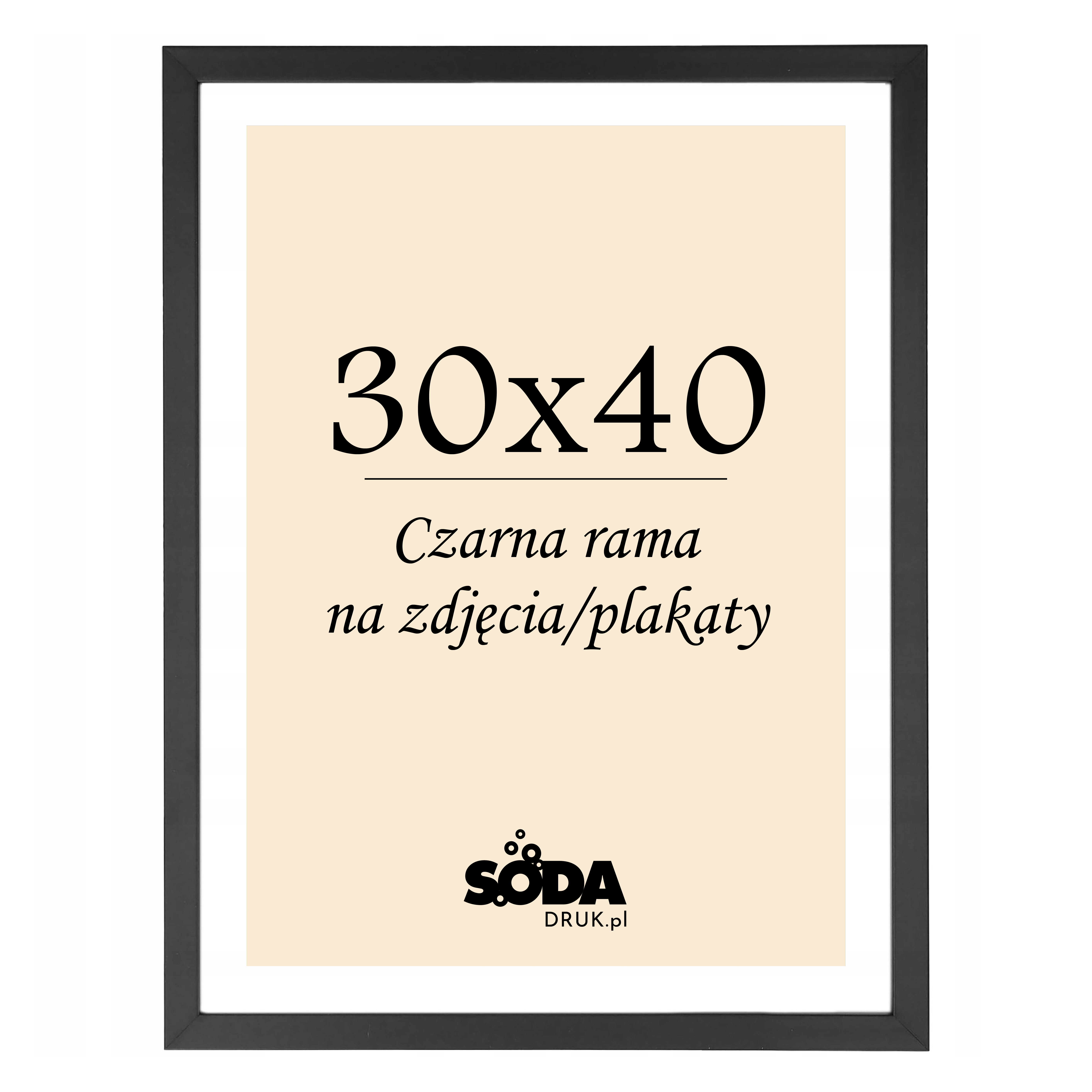 Czarna rama na zdjęcia/plakaty - 30x40cm