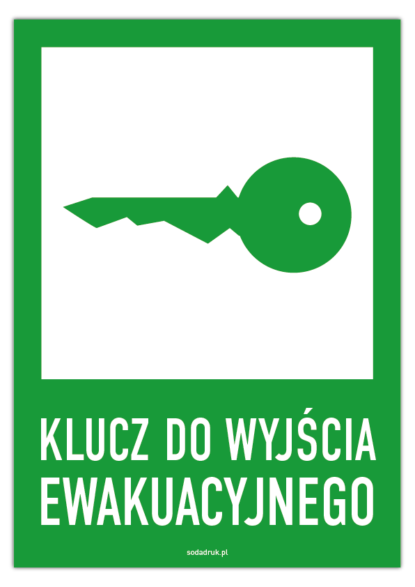 Klucz do wyjścia ewakuacyjnego - tabliczka