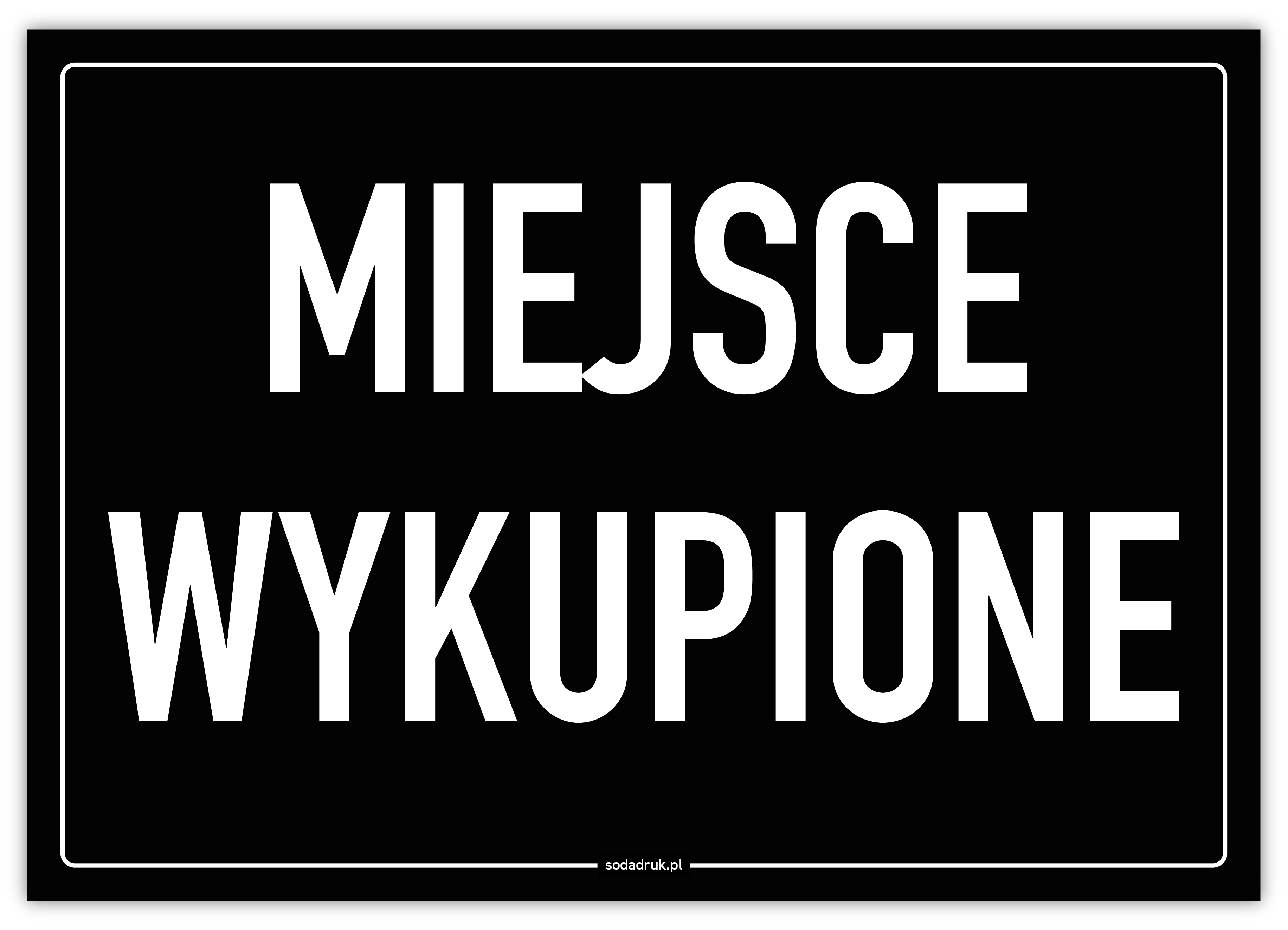 Miejsce wykupione - tabliczka na cmentarz
