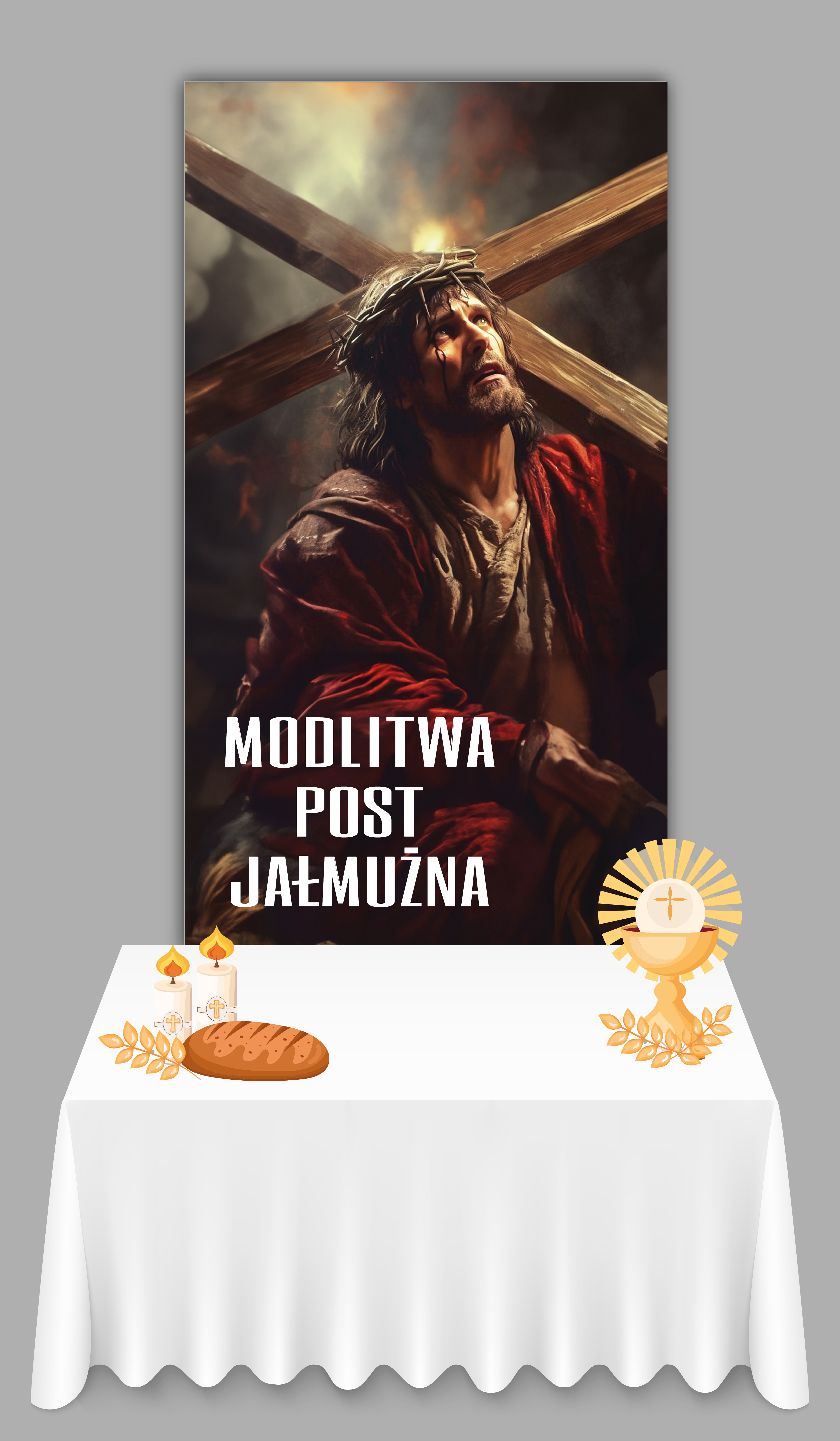 Modlitwa, Post, Jałmużna - baner 180x100cm