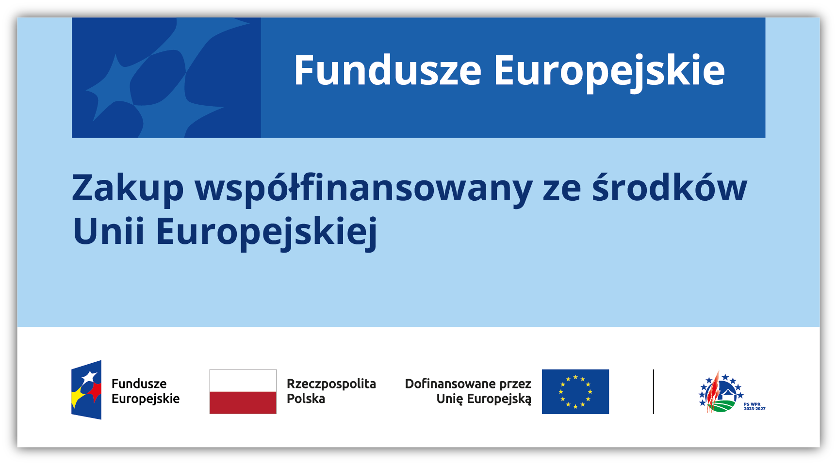 Fundusze Europejskie "Wielofunduszowa LSR" - naklejka PSWPR 2023-2027