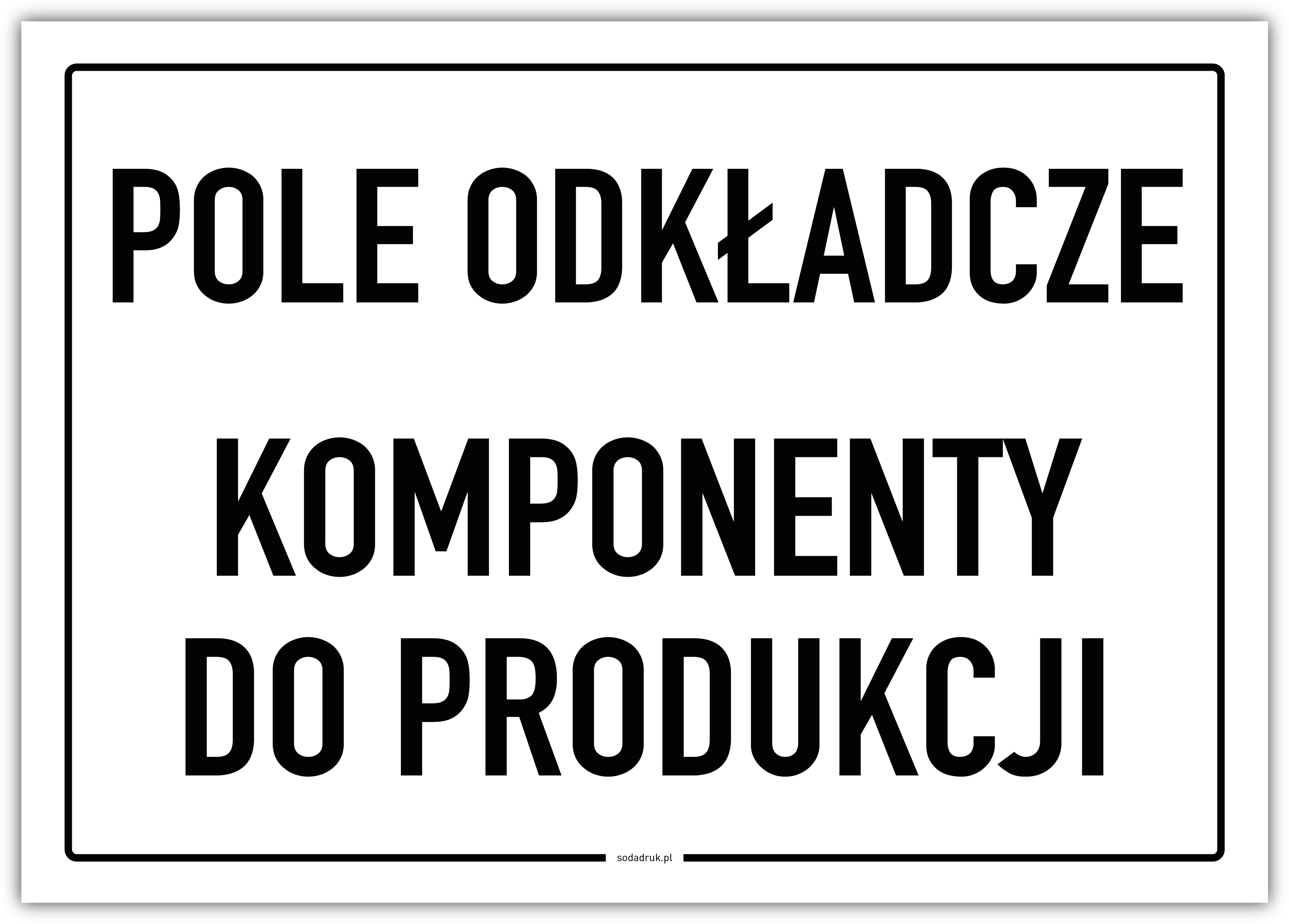 POLE ODKŁADCZE komponenty do produkcji – tabliczka POLE ODKŁADCZE komponenty do produkcji – tabliczka