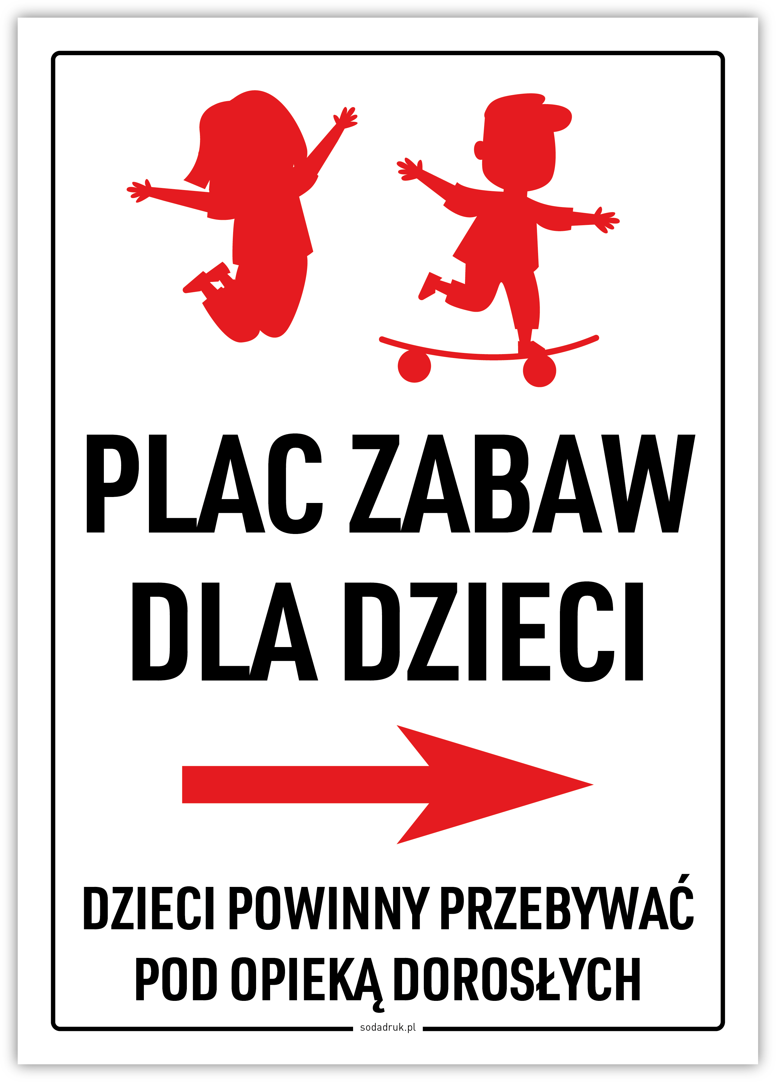 Plac zabaw dla dzieci – tabliczka
