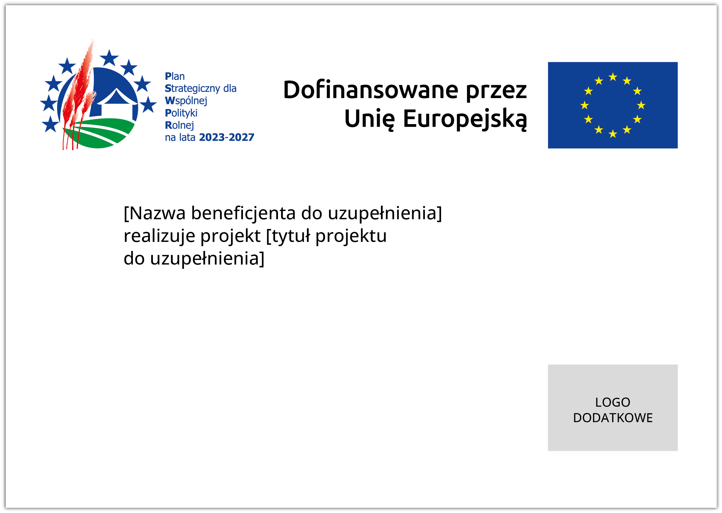 Plan Strategiczny dla Wspólnej Polityki Rolnej 2023-2027 - plakat informacyjny, wariant 1