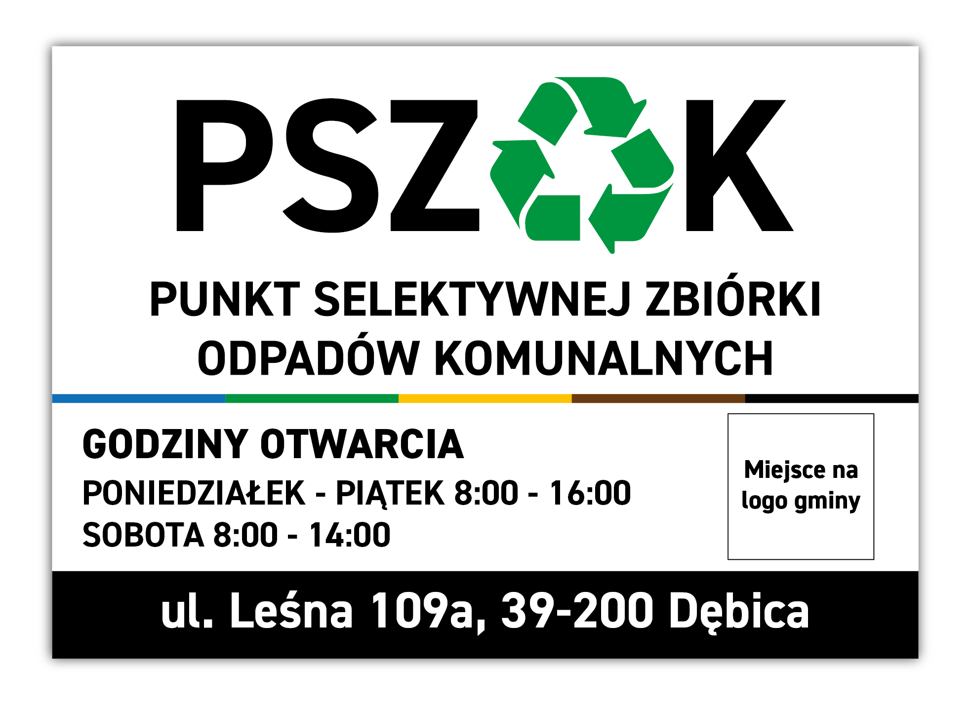 Punkt selektywnej zbiórki odpadów komunalnych - tabliczka