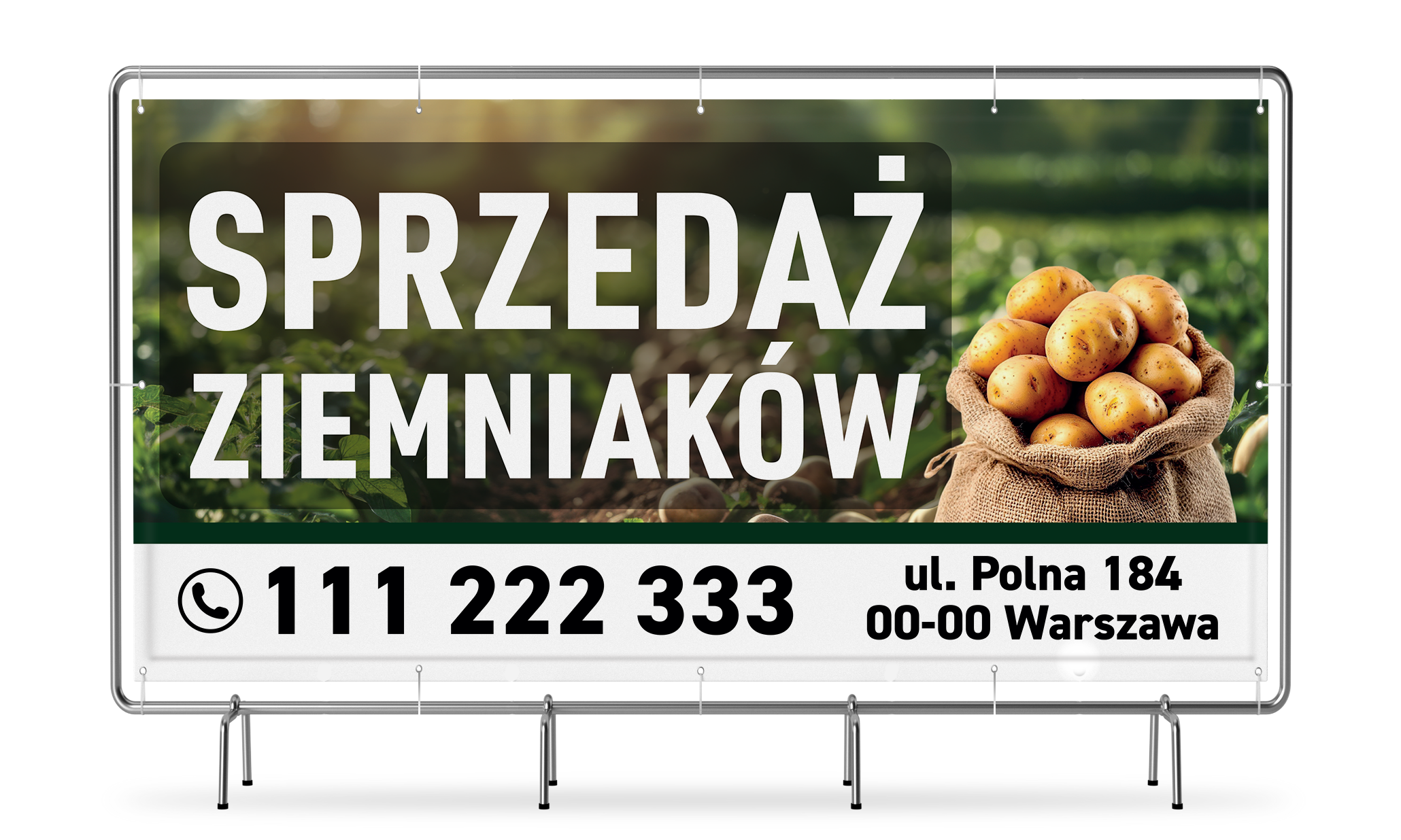 Sprzedaż ziemniaków - baner reklamowy