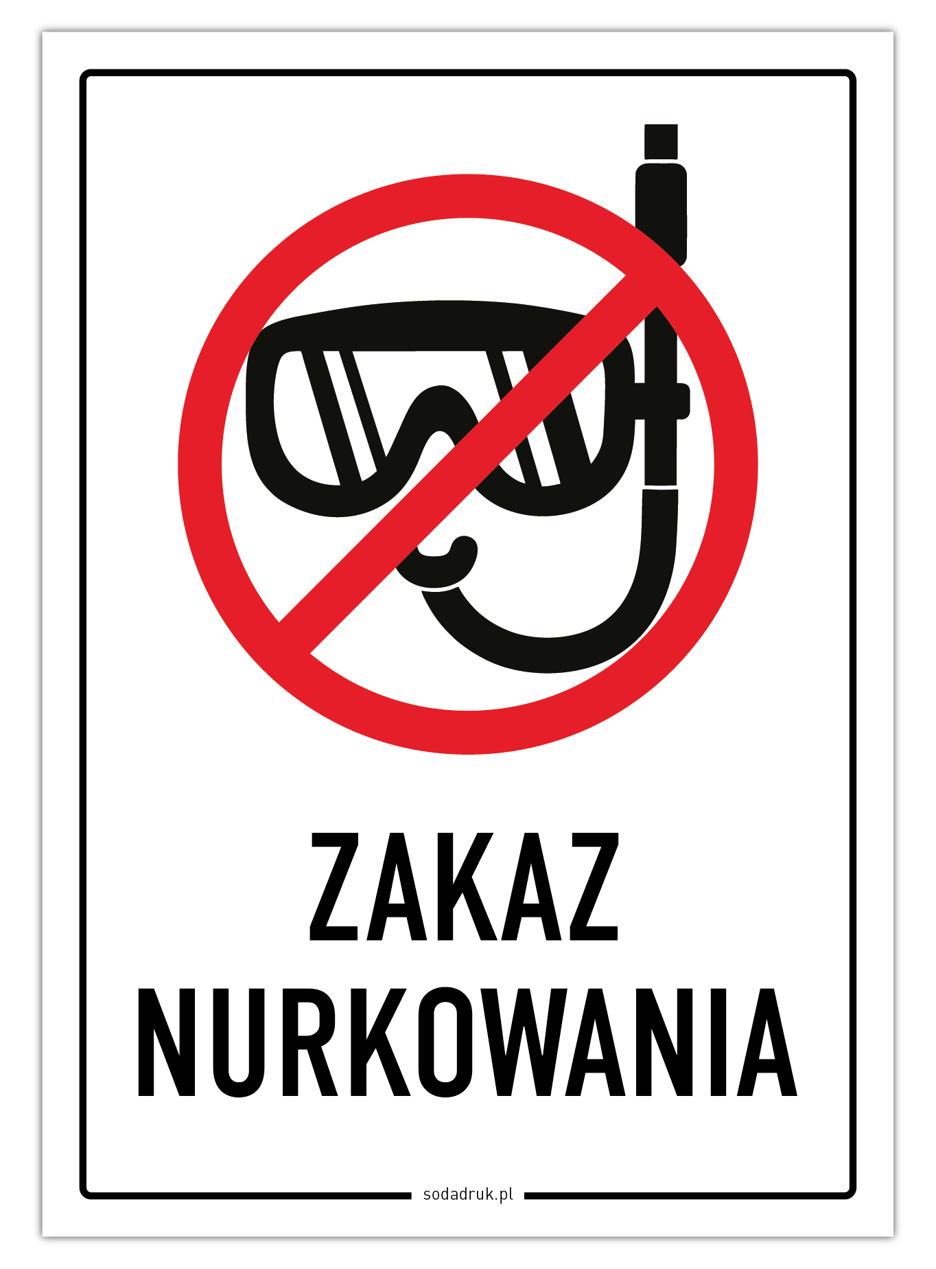 Zakaz nurkowania - tabliczka